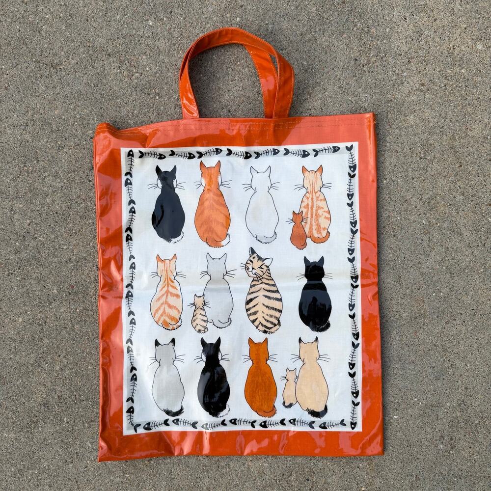 Cats In Waiting Kittens UW Giftware PVC Coated Cotton Tote Bag